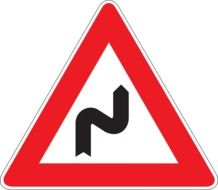warning sign road bend
