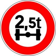 2.5 axle load limit sign