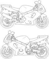 racing motorbike drawing