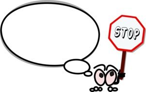 Clipart of stop sign and thinking character