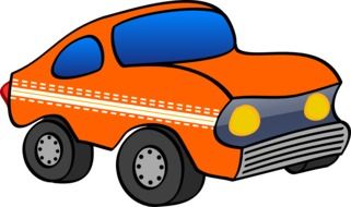 car funny orange drawing