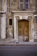 wooden doorway in the building