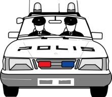 police car with police officers