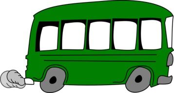 graphic image of a green shuttle bus