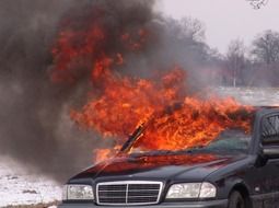 vehicle on fire