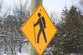 road sign hiking