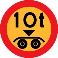 prohibitory sign on overloading 10 tons