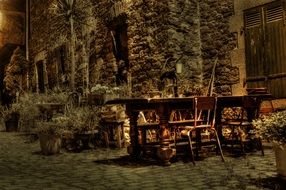 street cafe in an alley
