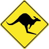 Kangaroo sign as a clipart