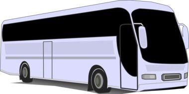 graphic image of a white bus