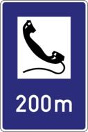 sign telephone communication after 200 m