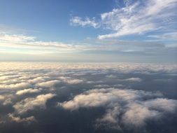 view of clouds in blue sky from plane