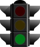 green signal at a traffic light, graphic