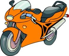 orange motorcycle bike drawing