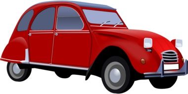 old red car on a white background