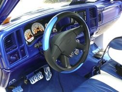 crazy car, painted interior of automobile