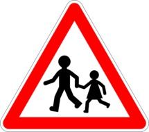 Traffic sign with the children clipart