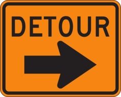 detour sign drawing