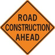 road sign signals about construction