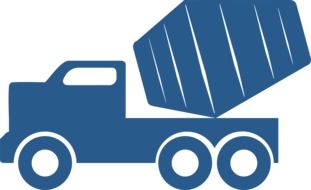 Blue and white drawing of the truck