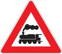 clipart of Railway crossing, traffic sign