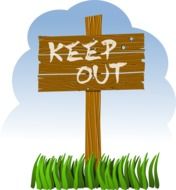 post wood keep out drawing