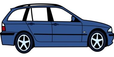 isolated blue car