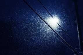 snow on the lantern background