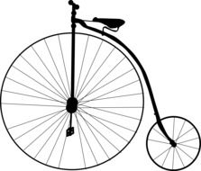 painted bike with big and small wheel