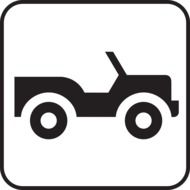 jeep all terrain car black and white sign