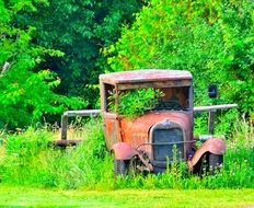 abandoned antique car