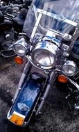 blue motorcycle Harley Davidson