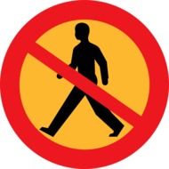prohibition sign on walking pedestrians