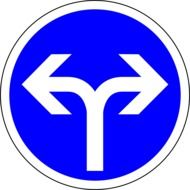 picture of blue go left or right roadsign