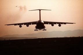 airplane silhouette landing