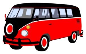 VW Camper car on a white background