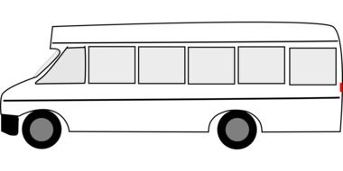 Black and white bus clipart