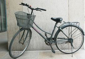 gray bike parked