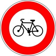 sign on the prohibition of cyclists