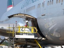 gangway near the door to the aircraft