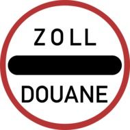 road sign zoll douane drawing