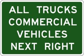 Road sign for the trucks clipart