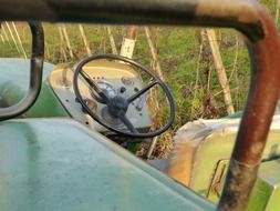 tractor steering wheel in agriculture