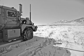 military vehicle in the snow