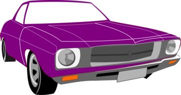 purple vintage car as a graphic image