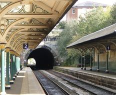 historic train station with tunnel