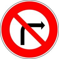 traffic sign no right turn