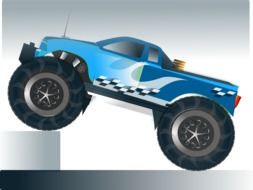 blue monster truck drawing