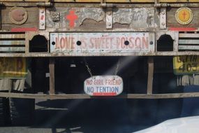 typography sign truck
