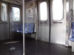 interior of the car of the new york metro